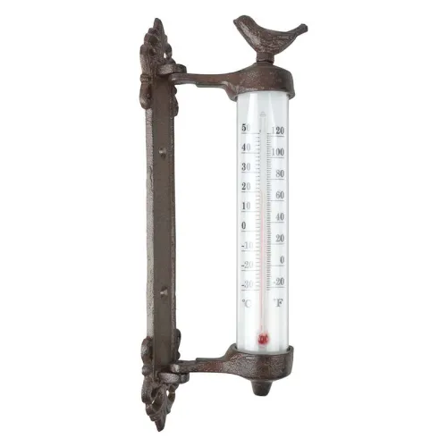 Gietijzeren Kozijnthermometer Vogel